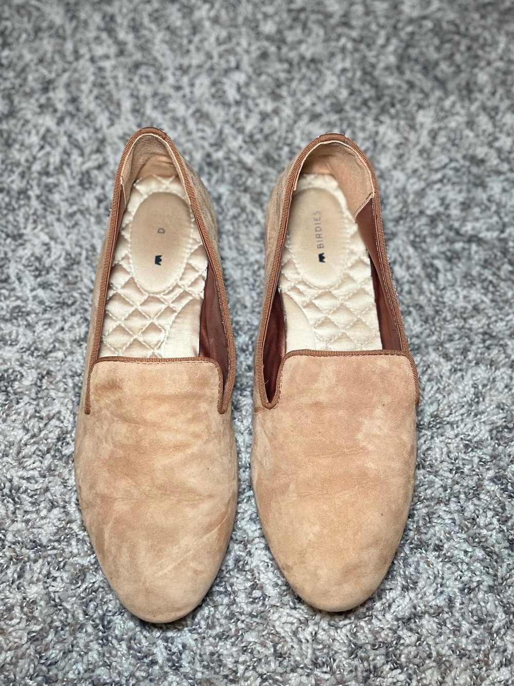 Birdies The Starling Loafers in a taupe/Latte suede flat Size 8.5